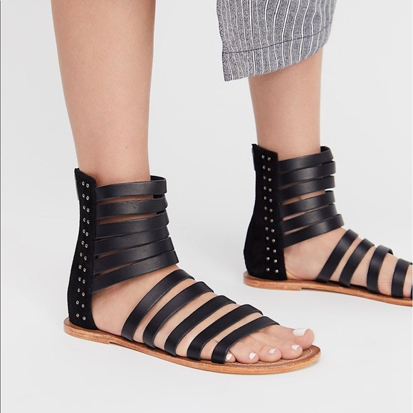 Free People Shoes - NWT Free People Black Eclipse Strappy Sandal
